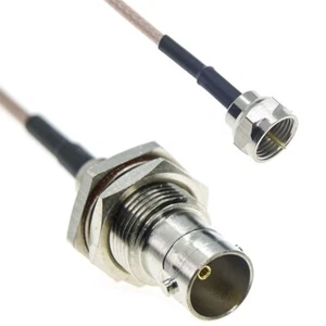 Conector RG179 F macho a BNC hembra b 75 ohmios enchufe video cable coaxial HD-SDI RF - Imagen 1 de 4