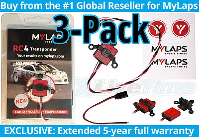 MyLaps Transponder 3-Pack of RC4 (3-wire) for R/C Cars (AMBrc, AMB rc) - NEW - Image 1 of 2