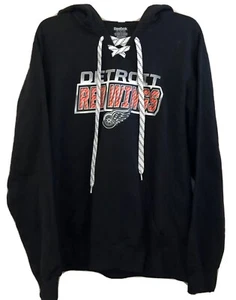 Detroit Red Wings Adult Hoodie ~ Size Large ~ Black ~ Unisex ~ Reebok - Picture 1 of 7
