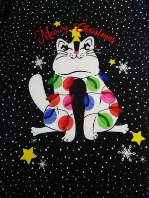 Camisa para dormir para mujer Feliz Navidad 🐱 manga 3/4 talla PXXL NUEVA CON ETIQUETAS por Dress Works Foto 1 de 4