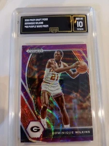 2021-22 Panini Prizm Draft Picks Dominique Wilkins Purple Wave #93 GMA 10 Mint - Picture 1 of 2