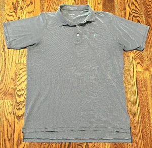 B Draddy Golf Shirt Mens Medium Green Blue Striped - Picture 1 of 4