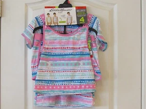 Eddie Bauer Reversible 4-piece Swimsuit Set Begonia Pink Girls Sz l 14/16 NWT - Picture 1 of 4