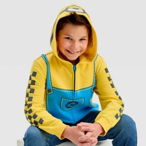Minions Hoodie Jacket Boys Girl Kid Zip Costume Mask Sweatshirt Sz 4-16 Cosplay - Picture 1 of 4