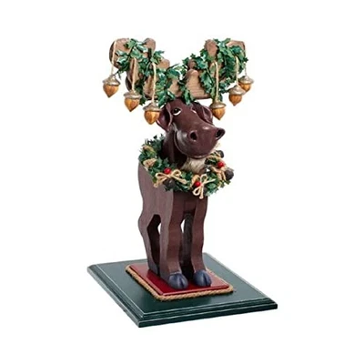 Kurt Adler Hollywood Brown Moose Wood Christmas Nutcracker 15 Inch HA0704 - Image 1 of 4