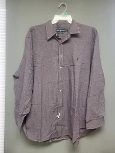 Polo Ralph Lauren Mens 3XB Classic Fit Long Sleeve Button Up Shirt Blue Plaid - Picture 1 of 8