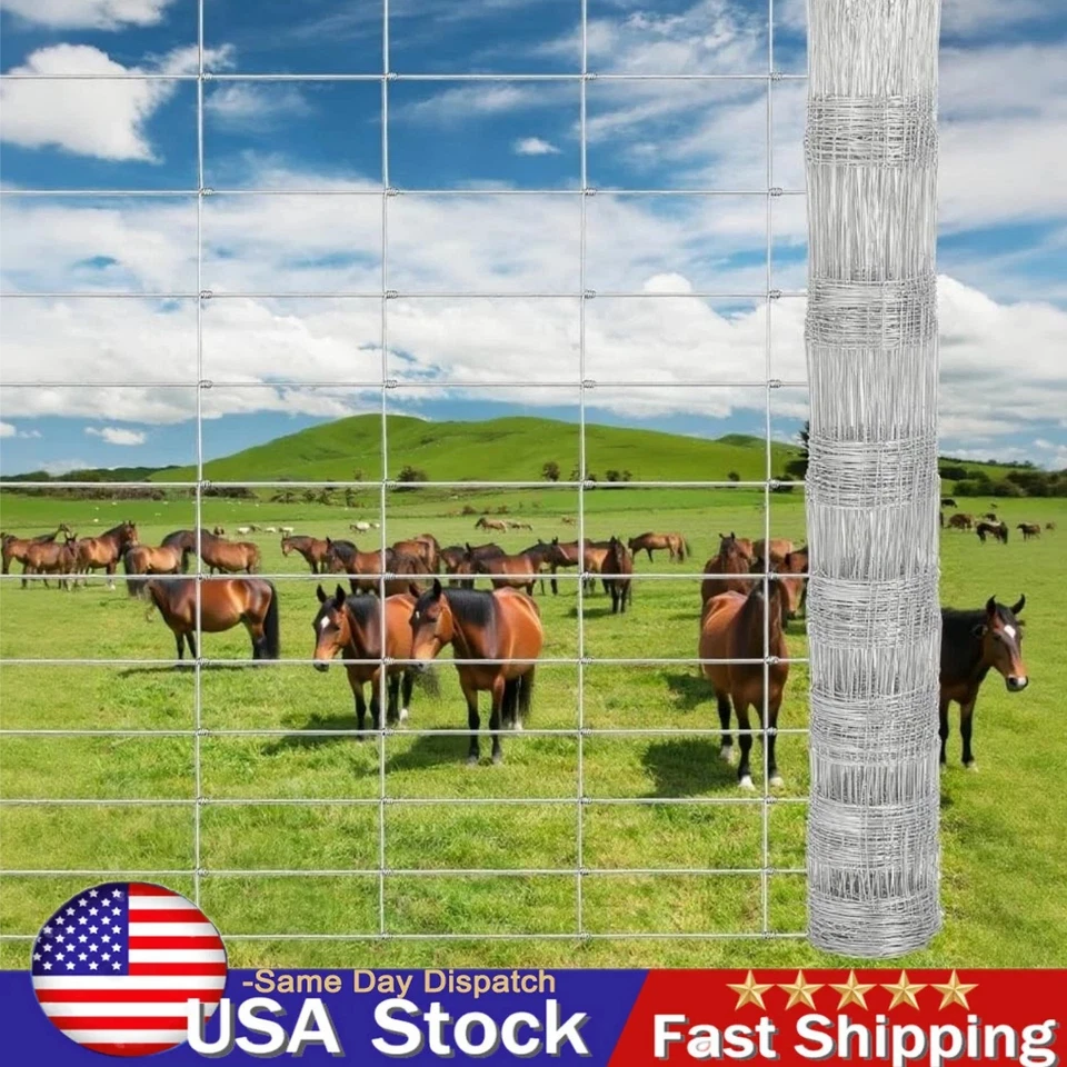 Cerca de fazenda 6 pés x 328 pés resistente galvanizada cerca de gado proteção animal - Imagem 1 de 4