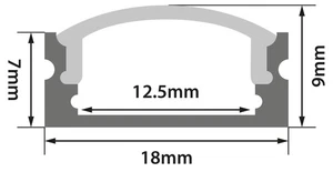 Aluminium LED Tape Profile - Short Crown 1m - Bild 1 von 11