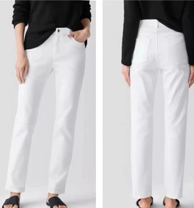 Eileen Fisher Jeans Size 4 Organic Cotton Stretch Denim White Skinny Mid Rise - Bild 1 von 10