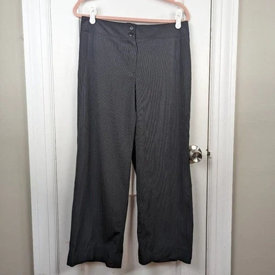 ARMANI COLLECTZIONI | Calça de lã cinza carvão listra de giz perna larga tamanho 12 - Imagem 1 de 4