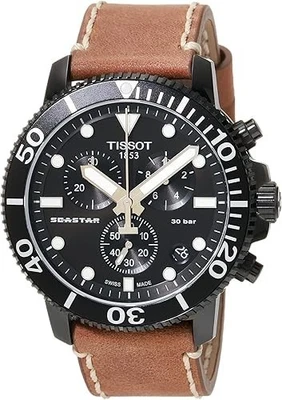 Tissot Seastar 1000 Chronograph Quartz Leather Strap Men's Watch T1204173605100 - Image 1 of 4
