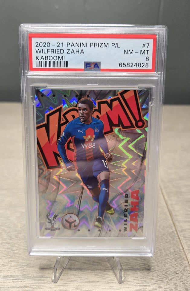 2020-21 Panini Prizm Premier League Soccer Wilfried Zaha #7 Kaboom! PSA 8 Palace - Image 1 of 2