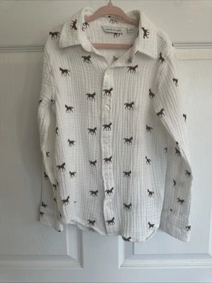 Janie And Jack Horse Gauze Shirt Size 7 - Image 1 of 4