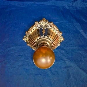 Antique Polychrome Finish Single Socket Flush Mount Fixture Rewired 55i - Picture 1 of 6