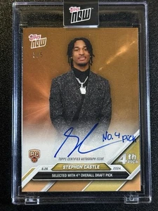 2024 Topps Now Spurs ROY Stephon Castle #D-3E Orange On Card inscribed Auto 1/5 - Picture 1 of 2