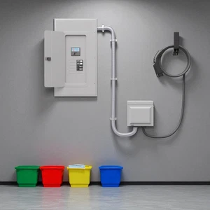 Eaton EV Smart Breaker Charger 240V 25ft Cable Level 2 Green Motion GMEV32BR-JB - Foto 1 di 12