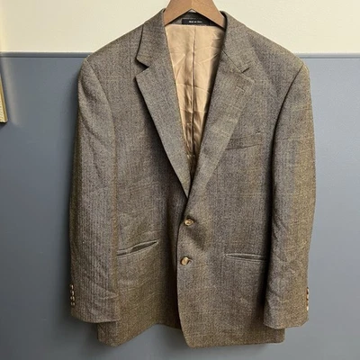 Blazer Lauren Ralph Lauren Para Hombres 40R Marrón Espiga Lana de Cordero Chaqueta Abrigo Deportivo Foto 1 de 4
