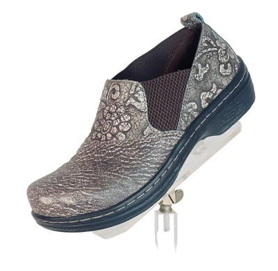 Plata KLOGS 7 Cuero Genuino Floral Pull On Trabajo Confort Gris Zapatos Bangor Foto 1 de 4