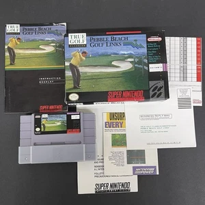 PEBBLE BEACH GOLF LINKS con manuale e poster punteggio Super Nintendo SNES - Foto 1 di 6