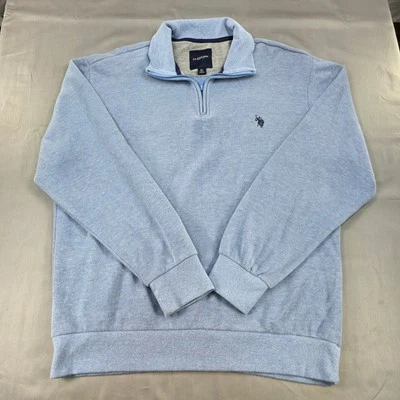 U.S. Polo Assn. Quarter Zip Pullover Sweater Light Blue Casual XL - Image 1 of 4