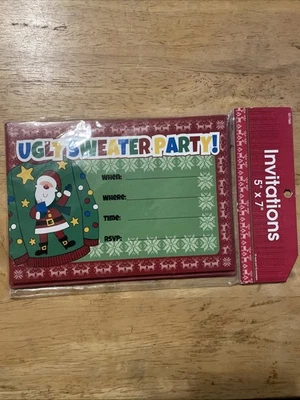 Novo Suéter Feio Festa" convites 5x7 cartões com envelopes 10 unidades - Imagem 1 de 3