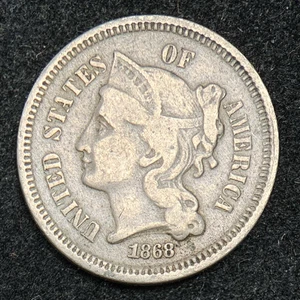 1868 3CN Three Cent Nickel - Picture 1 of 2