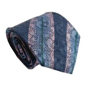 Lanvin Purple & Blue Stripe Men's Designer Silk Necktie Jacquard Fabric - Picture 1 of 5