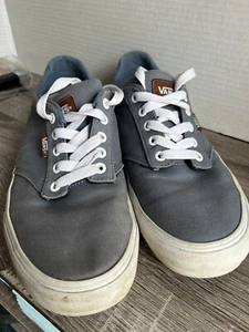Vans Shoes Mens 8.5 Ortholite Casual Low Sneakers Boat 721356 Blue Canvas Brown - Picture 1 of 12
