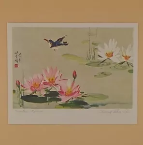 Vintage Greeting Card, 'Water Lilies' By Chang Shu-Chi - Not Used - Bild 1 von 3