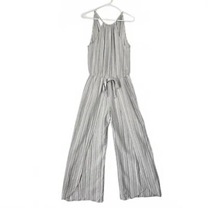 Mono a Rayas Mimi Chica Pierna Abierta Halter Top Cintura Elástica Lino Blnd Talla M - Imagen 1 de 11