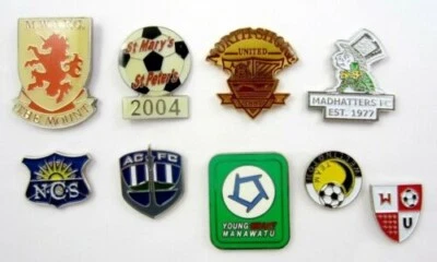 Mega Set of 9 Pins New Zealand Defferent Football Clubs - Image 1 of 4