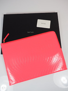 Paul Smith Document Case Sleeve Pouch No 9 Coral Pink Patent Leather