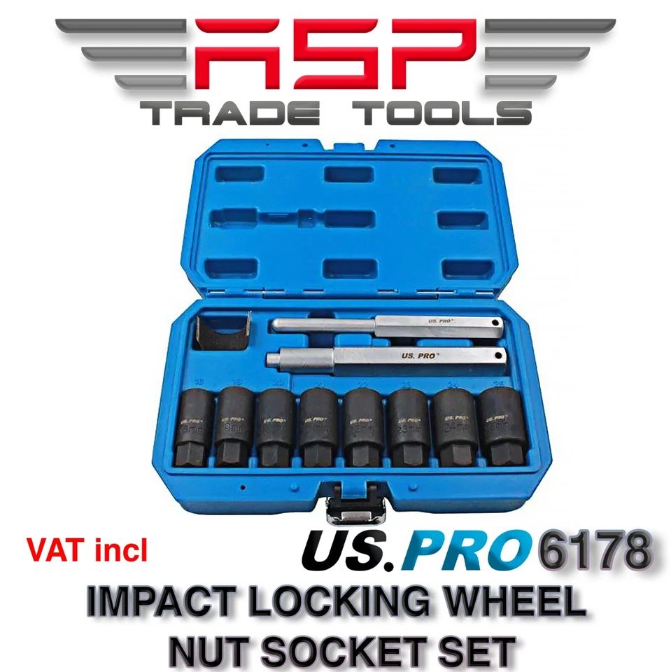 US Pro Tools Locking Wheel Nut Removal Sockets (socket Alloy Wheels ) 6178