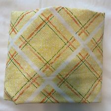 Vintage Morgan Jones Double Fitted Sheet Yellow Orange Plaid