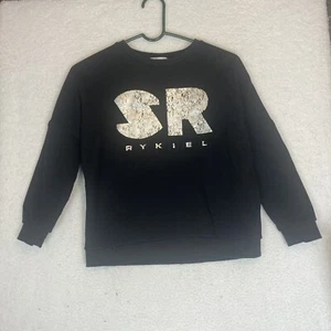 Sonia Rykiel Girls Cotton Graphic Print Round Neck Sweatshirt Black Size 10 - Picture 1 of 6