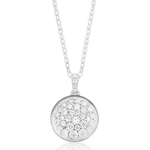 Sterling Silver Cubic Zirconia Circle Pendant - Picture 1 of 1