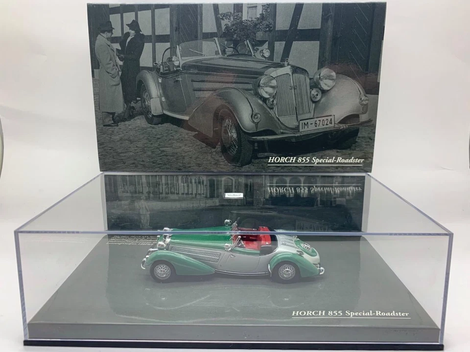 Minichamps Horch 855 Special Roadster 1938 Argento Verde 436 014205 1/43 - Immagine 1 di 1