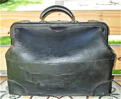 Antique Fabulous Doctor/ Steampunk  Black Leather Luggage/ Bag • 60.84$