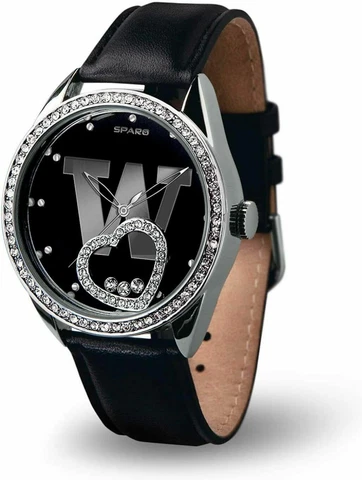 NEW WASHINGTON HUSKIES WOMEN'S BEAT WATCH FLOATING HEART CRYSTALS LICENSED Cover