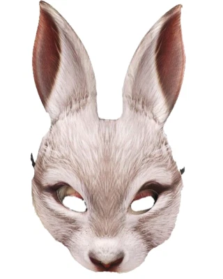 Maske Hase Erwachsene realistische Kinnlos Hasenmaske Rabbit Maskerade - Bild 1 von 2