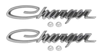 OER Front Fender Emblem Set Two-Pin Design For 1971 Dodge Charger Models - Image 1 of 4