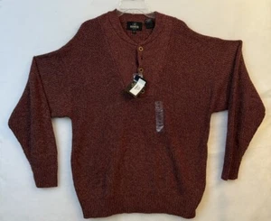 RedHead Fatigue Port Sweater Men XLT Mahogany Pullover Top Buttons Knit Fisher - Picture 1 of 5