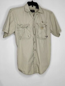 Coleman Outdoors Shirt Mens Size Medium Khaki Short Sleeve Button-Up Cape Back - Picture 1 of 5