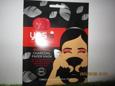 Máscara de papel carvão Yes to Tomatoes pele clara desintoxicante 1 PACOTE DE VIAGEM NOVO - Imagem 1 de 2