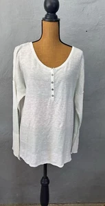 FP Beach Free People Stripe Womens top coverup Scoop Neck 3/4 sleeve Size Small - Picture 1 of 10