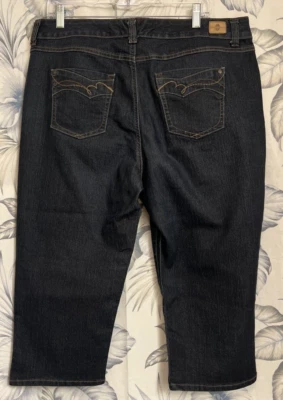 Pantalones de mezclilla capri elásticos azules oscuros BandolinoBlu para mujer talla 14 (36"x20") Foto 1 de 4