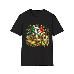 Fiesta Vibes Unisex T-Shirt, Fun Celebration Tee, Mexican Heritage Shirt, - Picture 1 of 25