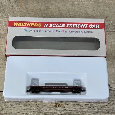 Walthers N Scale GSC 54' Flat Car #93794 Santa Fe 932-8201 Brown Metal - EUC - Image 1 of 4