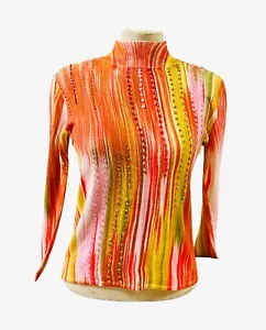 Damen Vintage Stil Retro Pop Art Langarm Mode Top - dick - Stretch - Bild 1 von 5