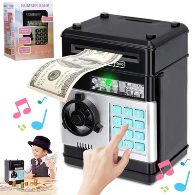 Elektronischer Kinder Safe Spardose ATM Geldautomat Tresor mit Passwort Code DE - Bild 1 von 4